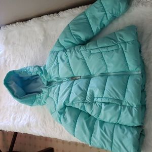 Wonder Nation girls light teal puffer jacket size 6-6X, small